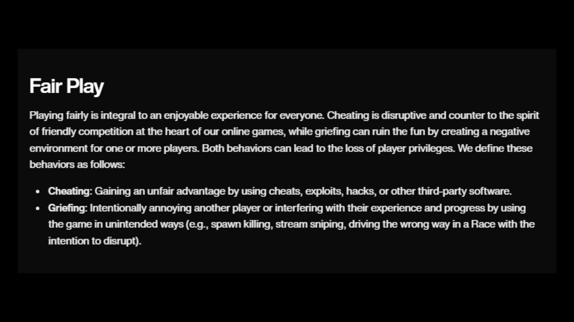 Rockstar talking about fair play in their new Community Guidelines (Image via Rockstar Games)