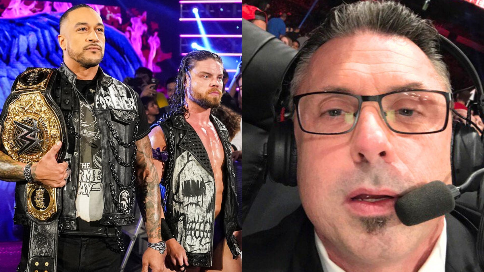 Damian Priest, JD McDonagh, and Michael Cole.