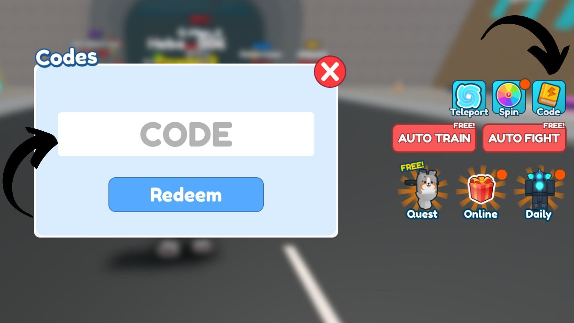 Redeem codes in Toilet Fighting Simulator (Image via Roblox || Sportskeeda)