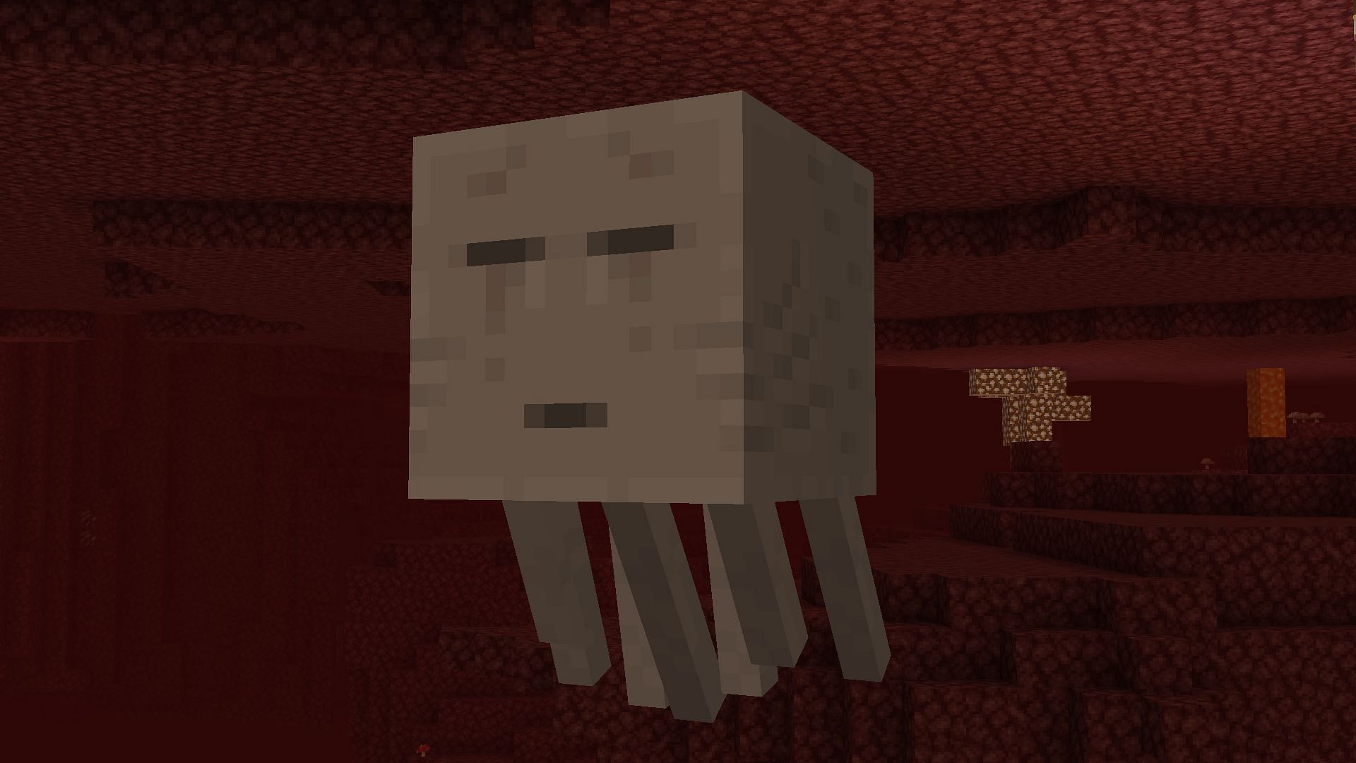 A Ghast found flying in the Nether. (Image via Mojang)