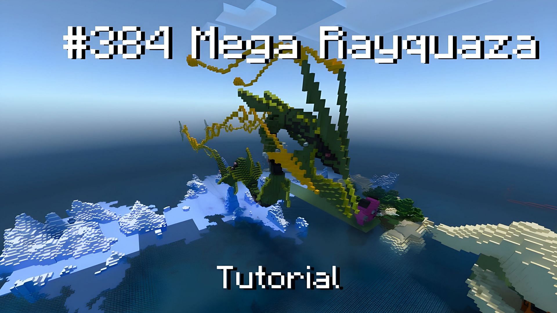 The Pokemon Mega Rayquaza Statue (Image via YouTube/Sleiny boi)