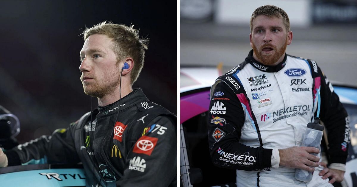 Tyler Reddick (L) opens up on his Darlington wreck with Chris Buescher (R)