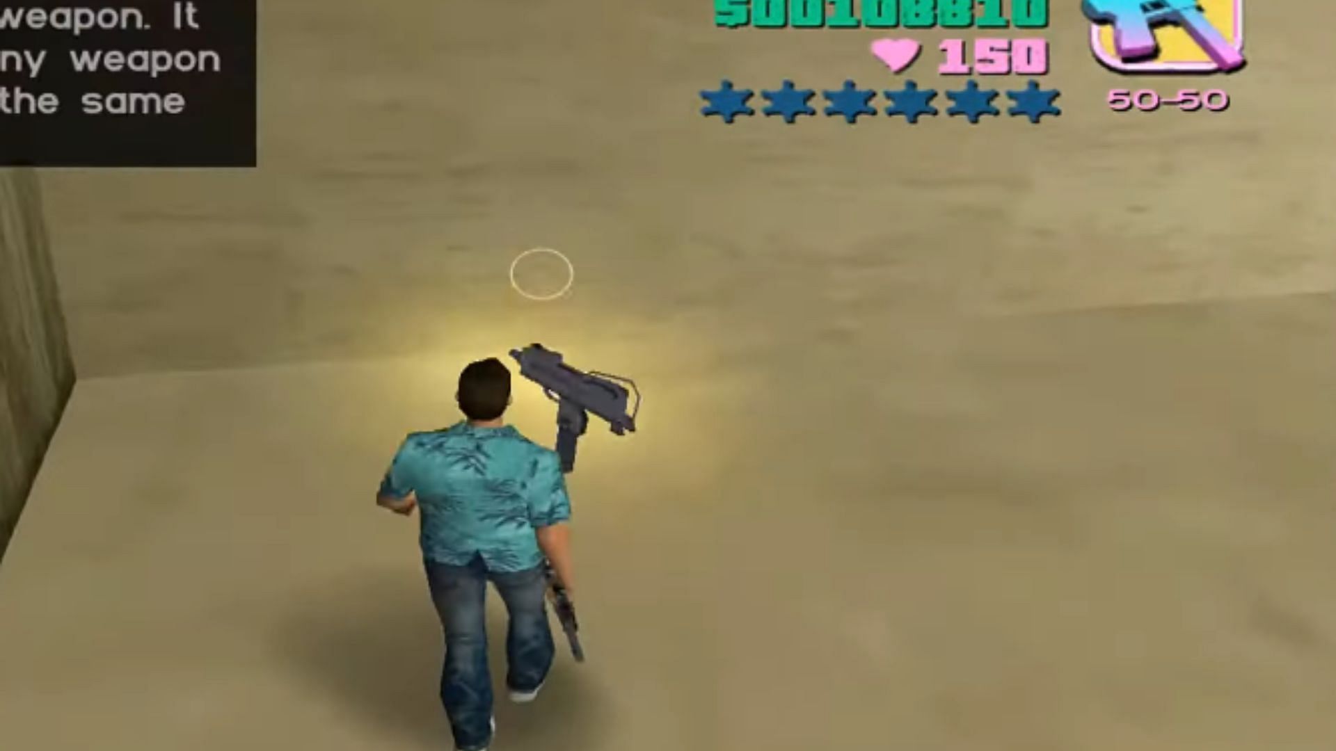 An Ingram Mac 10 pick-up in GTA Vice City (Image via YouTube/SmoothGTA)