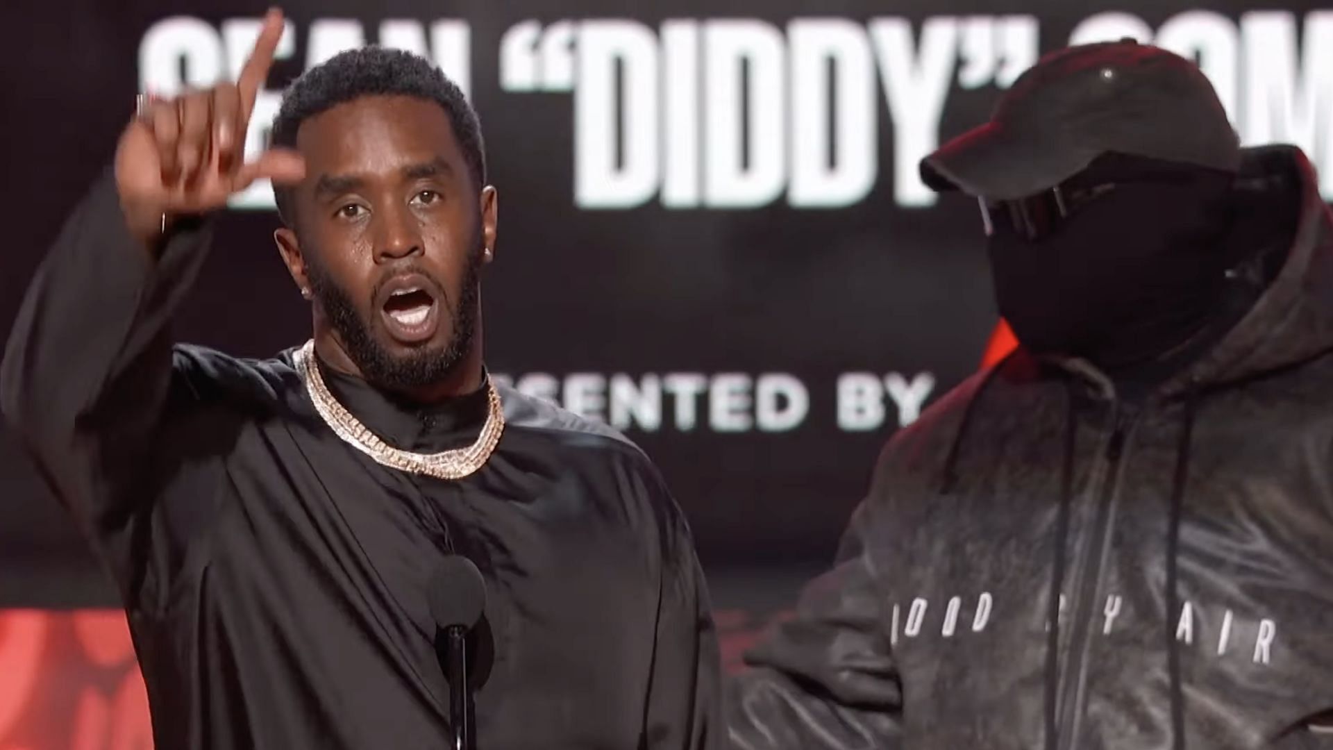 Sean &quot;Diddy&quot; Combs during his Lifetime Achievement Award speech during the 2022 BET Award show (Image via YouTube/@BETInternational)