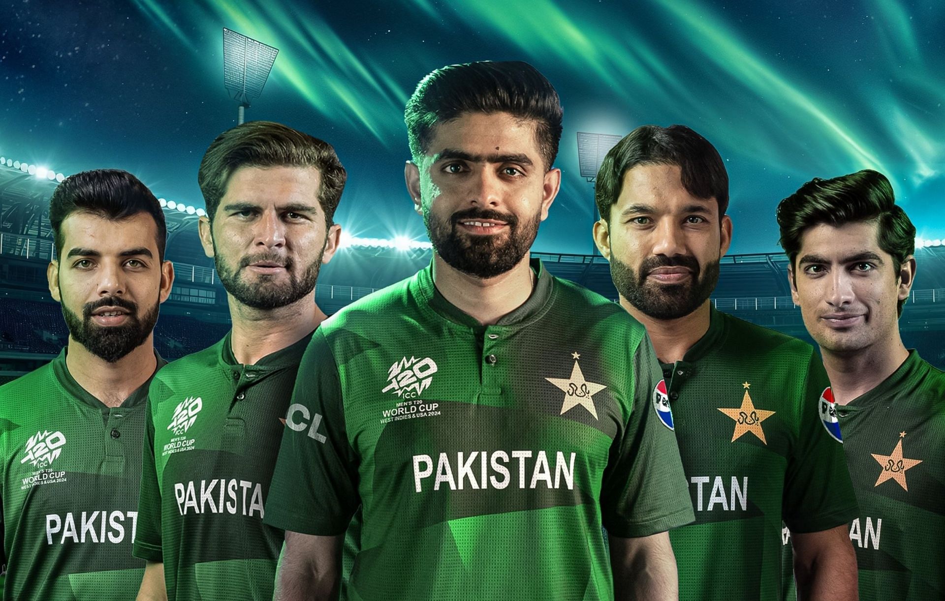 Babar Azam and Co in the new jerseys for the upcoming World Cup. 