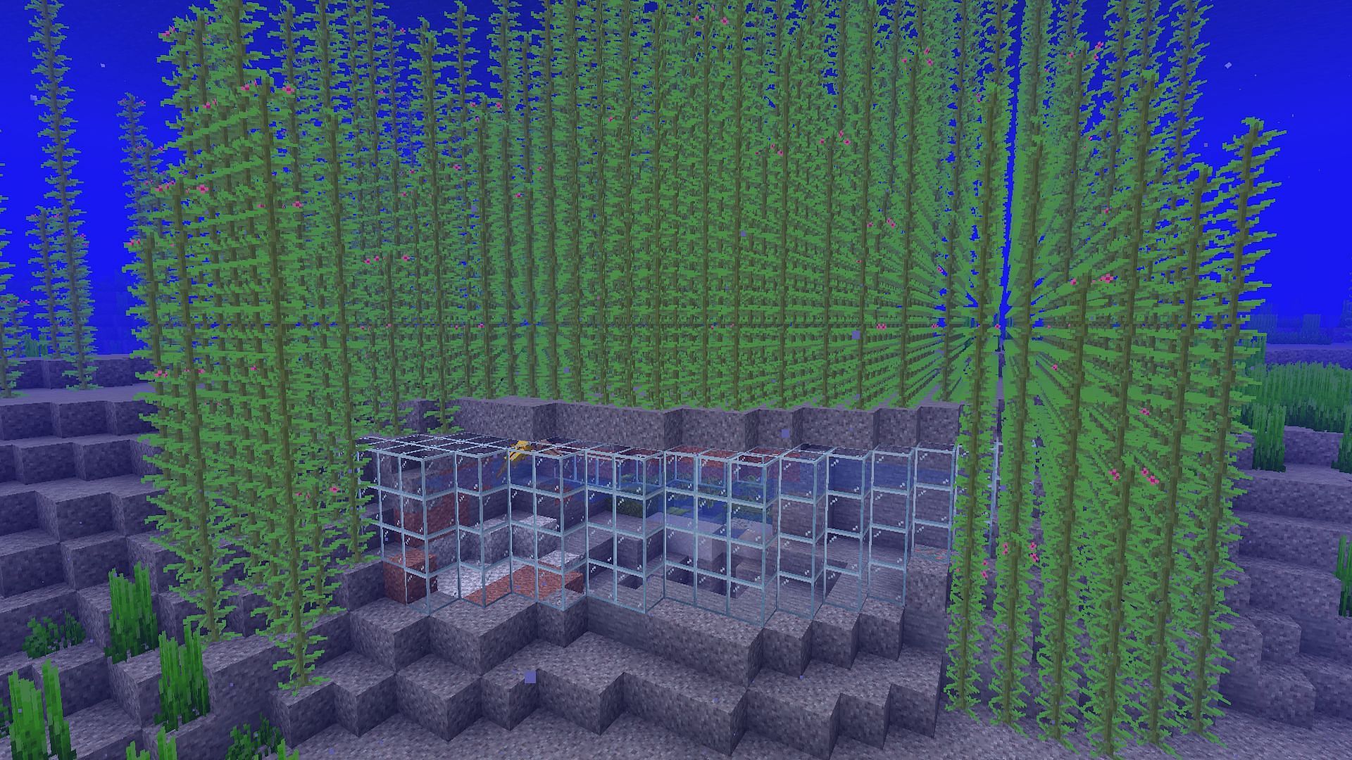 Kelp forests look great and can help blend builds into the environment (Image via Mojang)