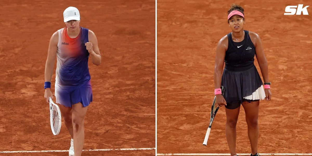 Iga Swiatek (L) Naomi Osaka (R)