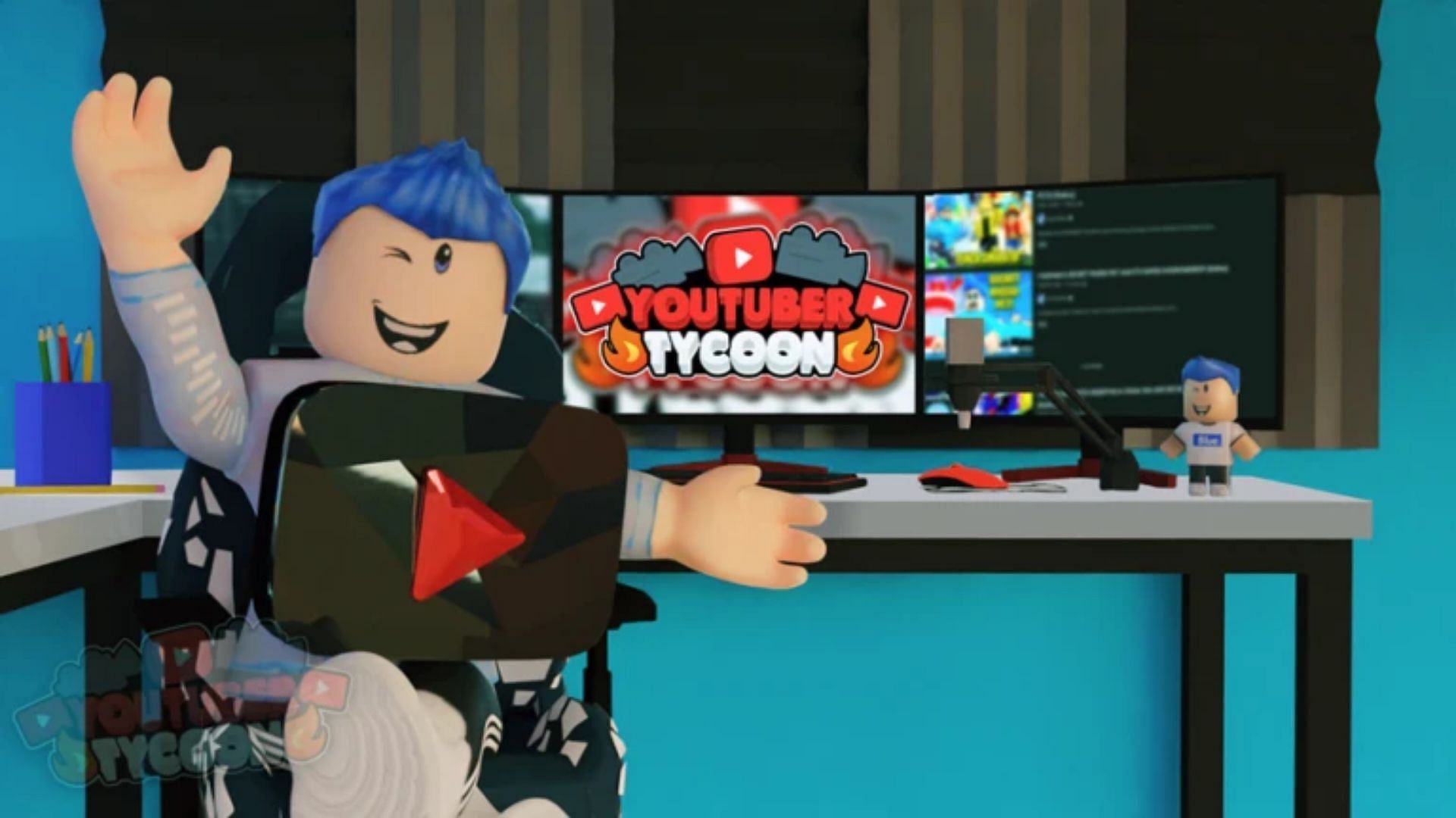 Official poster for YouTuber Tycoon (Image via Roblox)