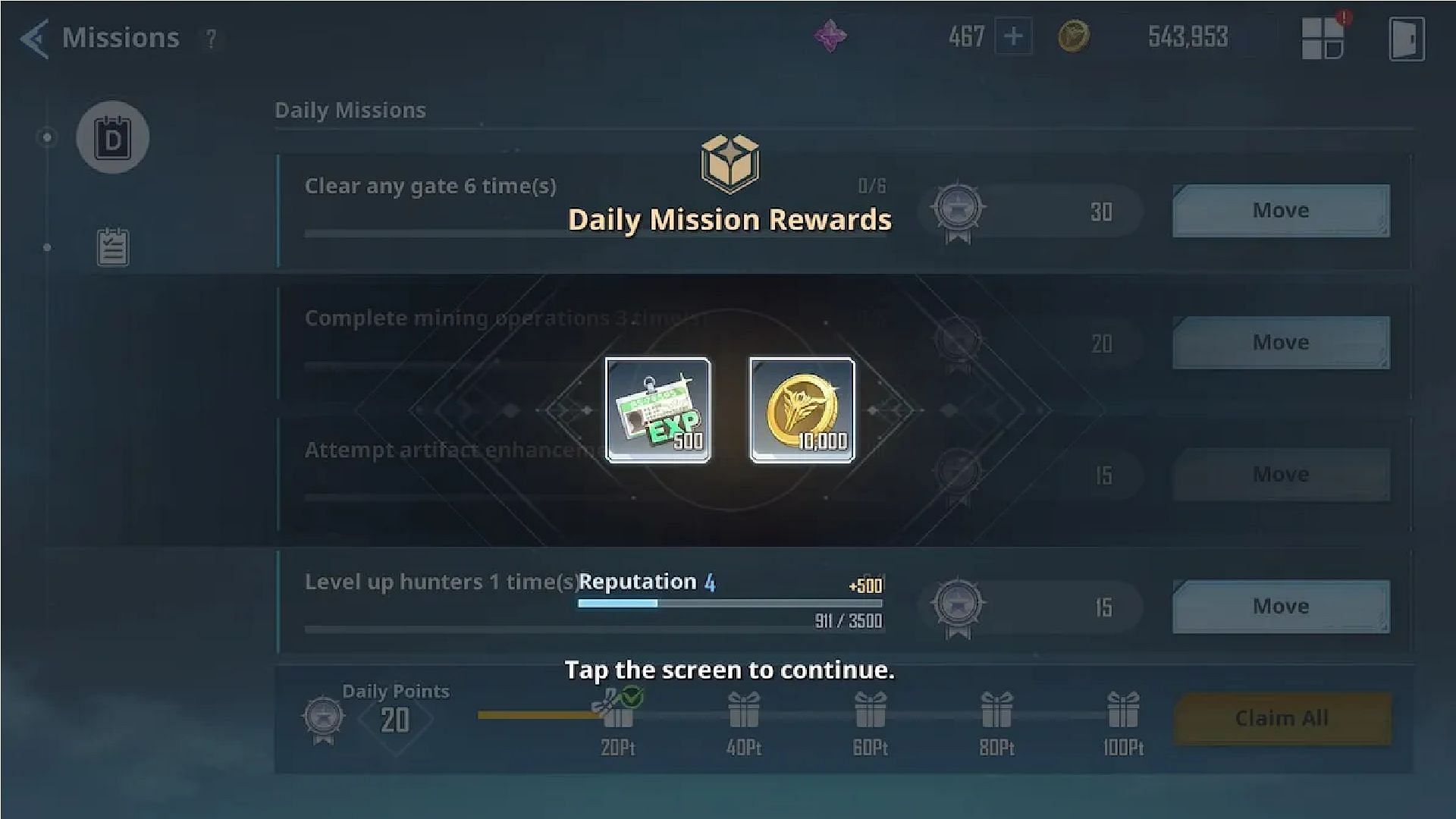 You can earn 500 points by completing Daily Missions (Image via Netmarble)