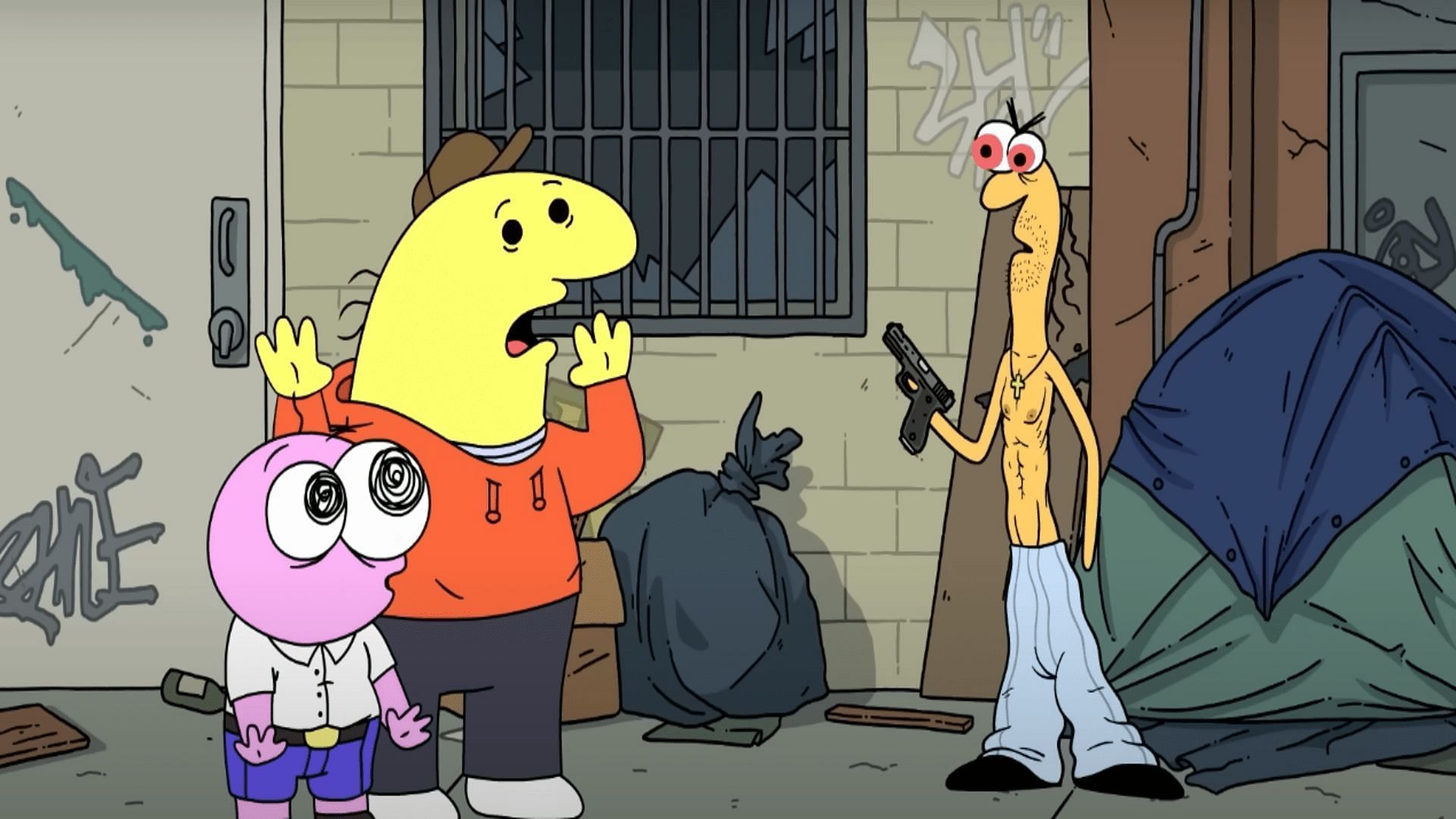A still from SMILING FRIENDS (Image by Adult Swim)