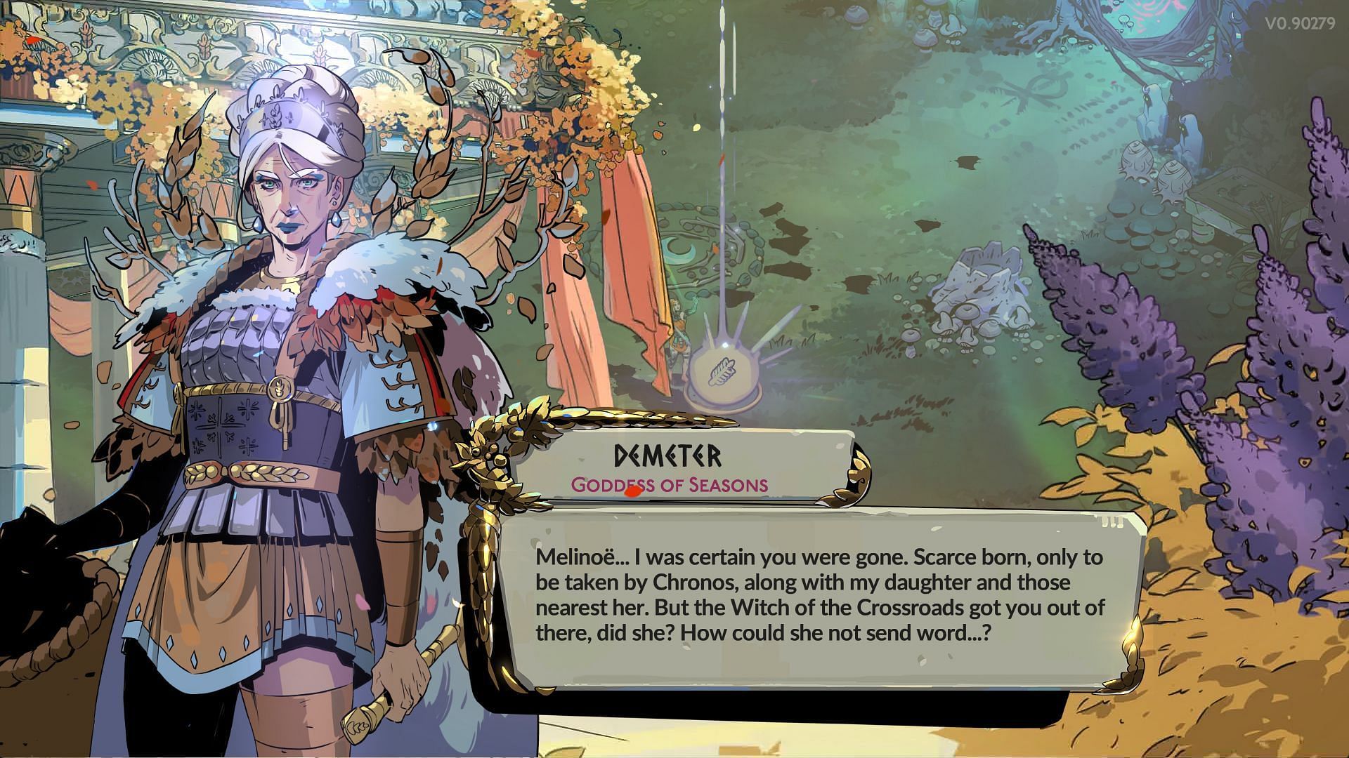 Demeter in Hades 2 offer ice and wind related boons (Image via Sportskeeda || Supergiant Games)
