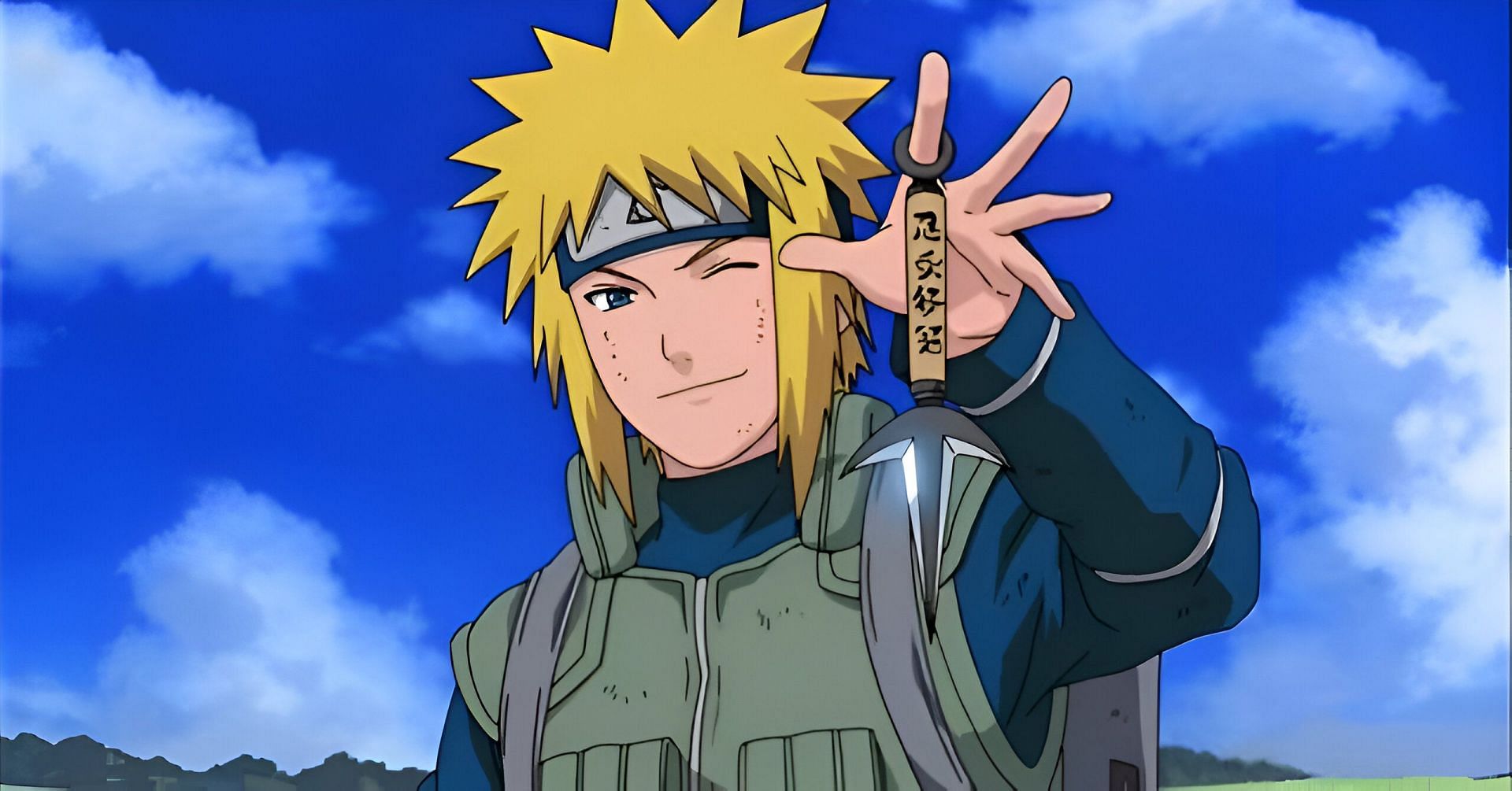 Minato&#039;s Flying Raijin Technique formula on his kunai (Image via Studio Pierrot)