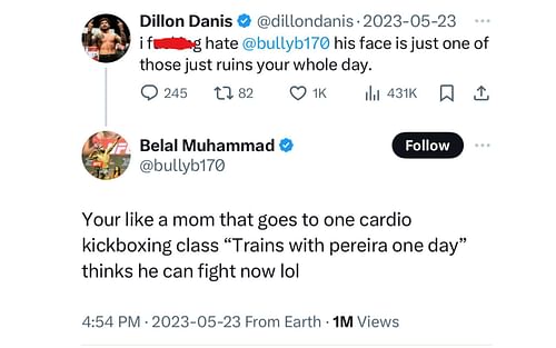 Muhammad's tweet regarding Danis [Image courtesy: @bullyb170 - X]