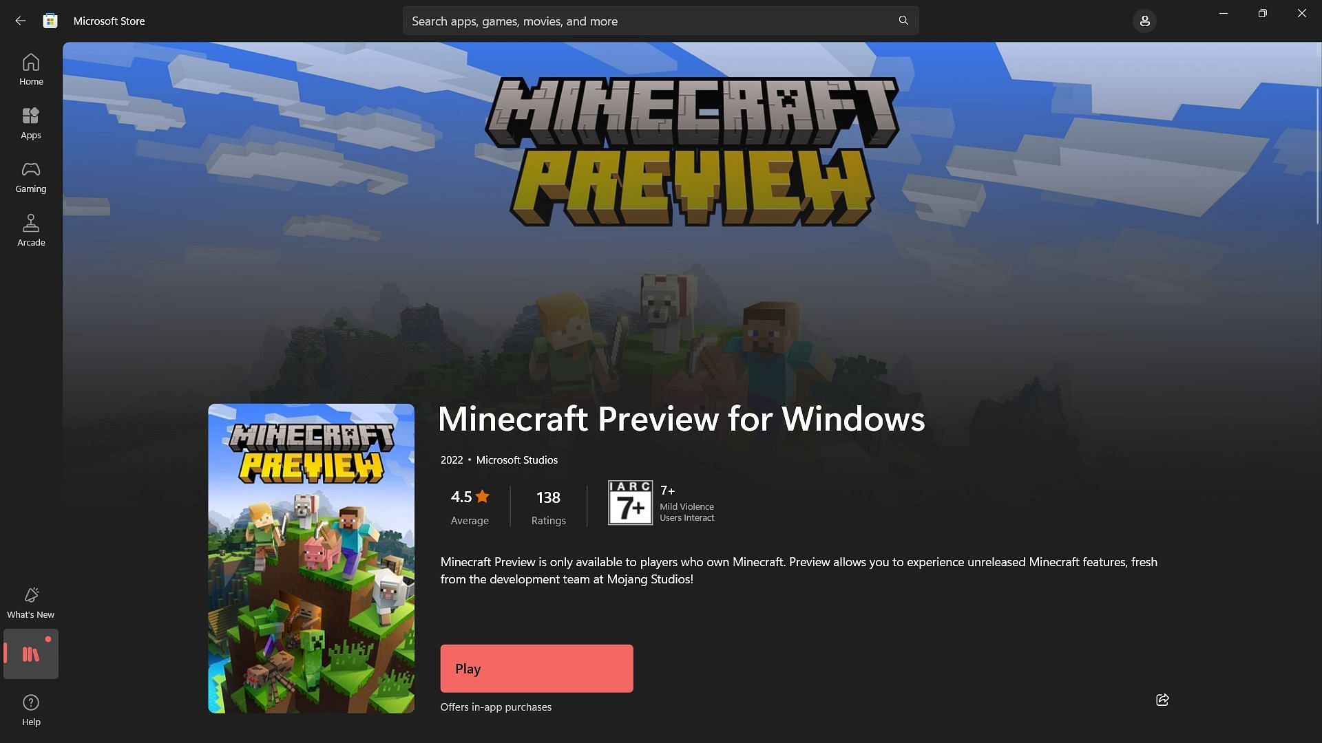 Players need to download the latest Bedrock preview version (Image via Microsoft)
