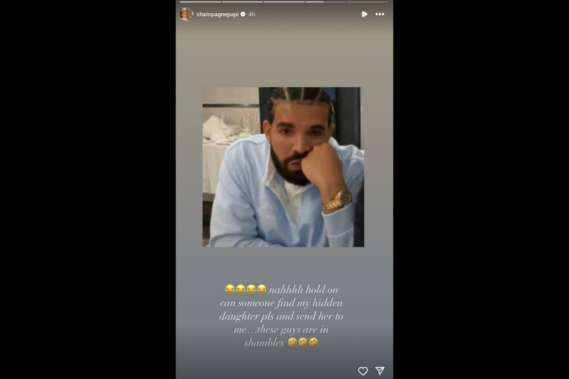 Drake responds to meet the grahams diss track (Image via champagnepapi/Instagram)