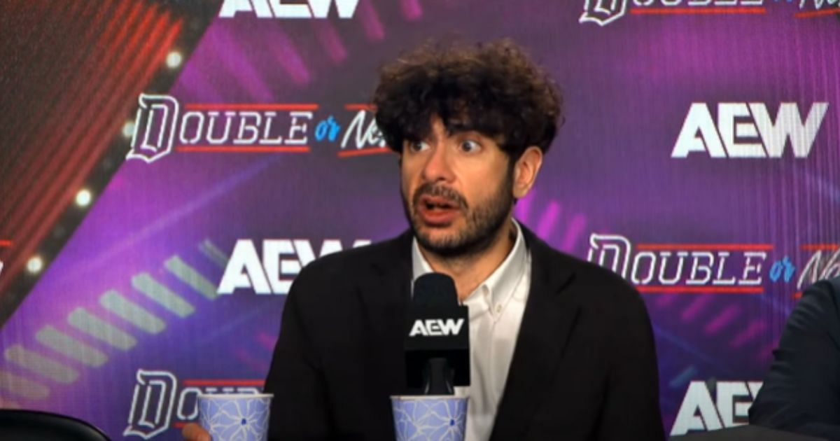 Tony Khan at Double or Nothing post media scrum [Image via AEW YouTube]