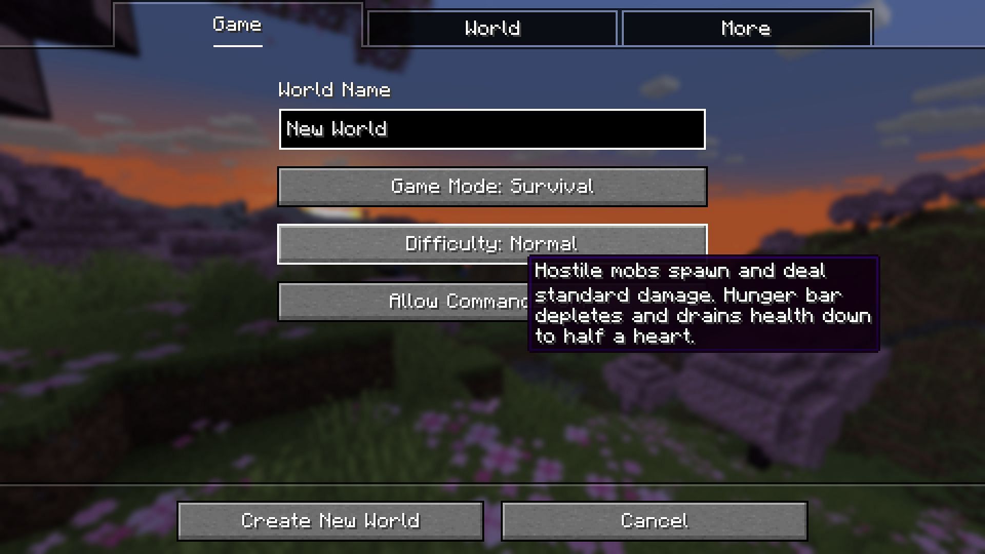 The difficulty level can be changed (Image via Mojang Studios)