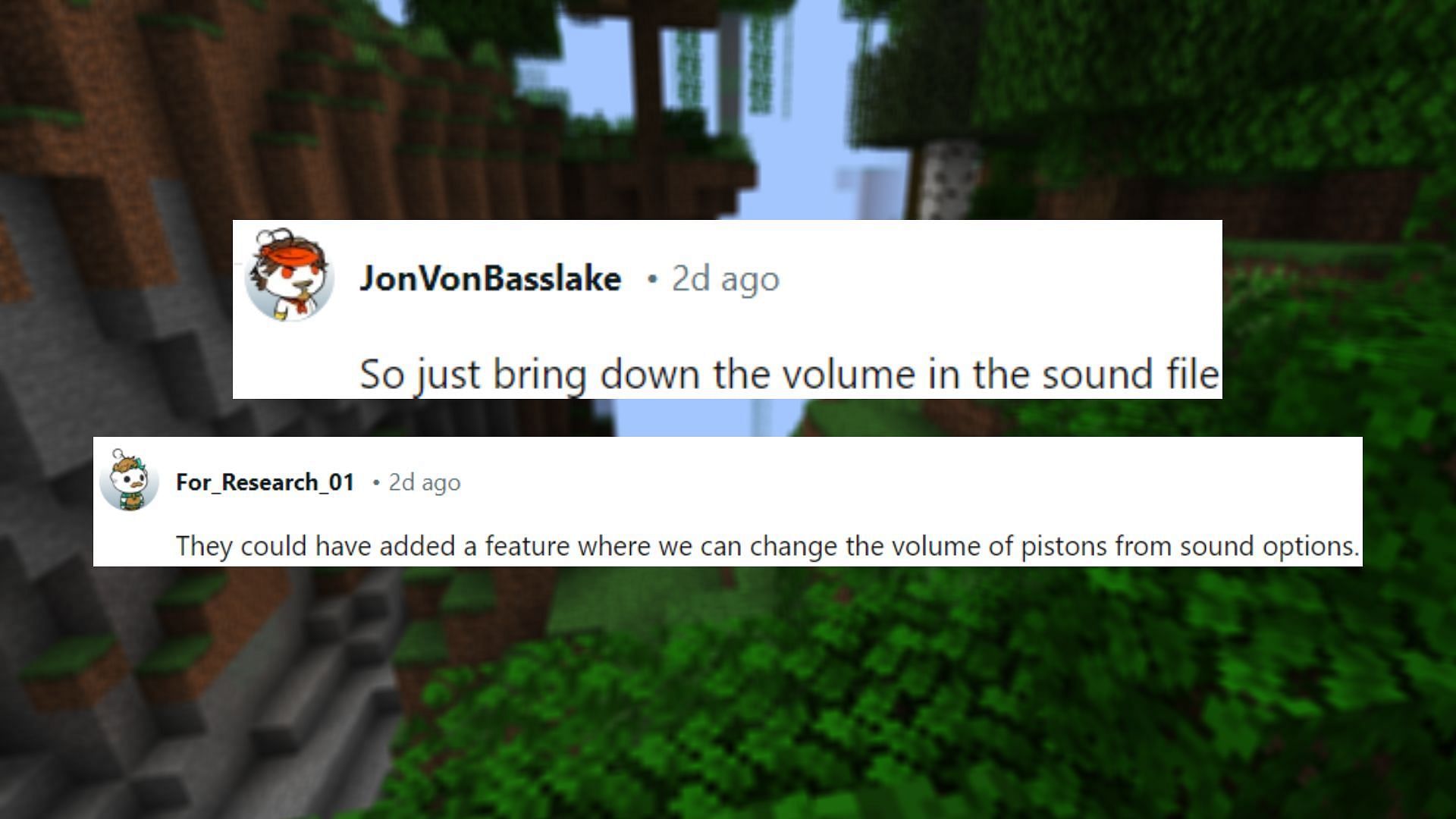 Mojang didn&#039;t even need to change the sound to fix the issue (Images via Reddit)