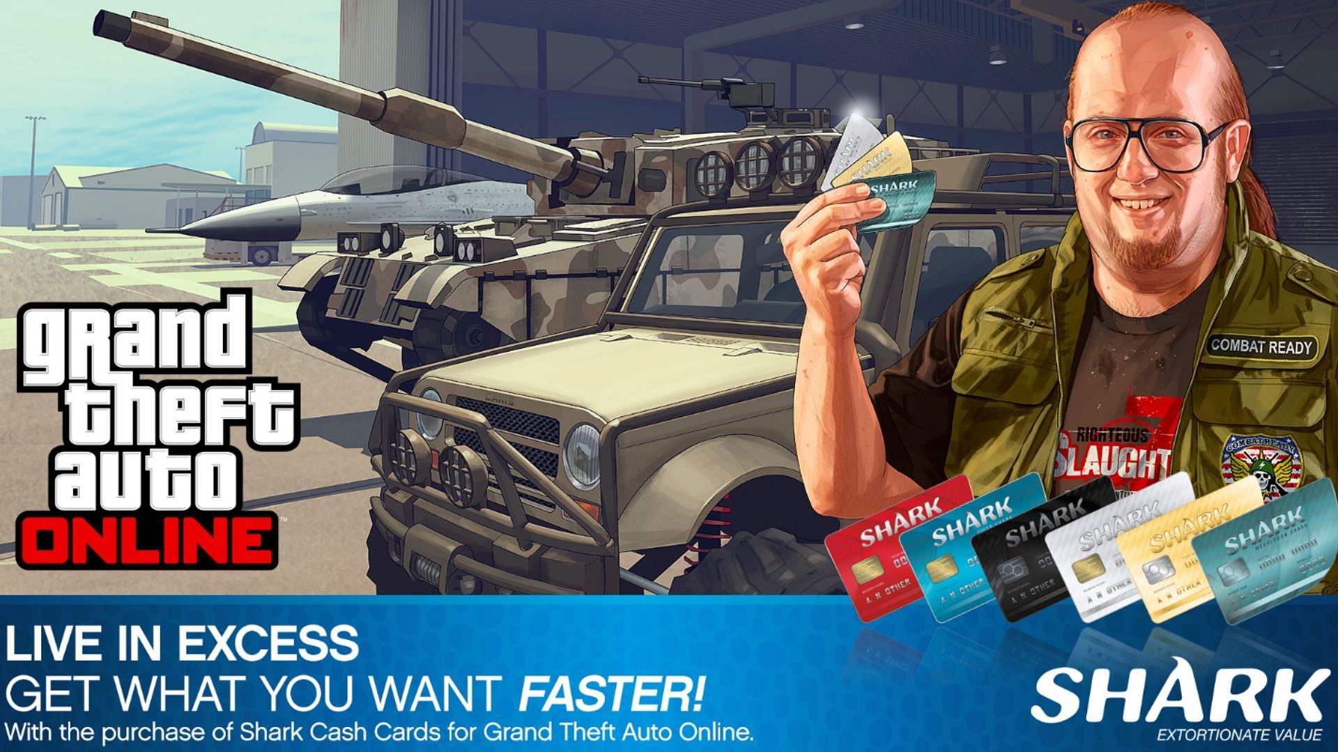 A promotional image for Shark Cards in Grand Theft Auto Online (Image via Rockstar Games)