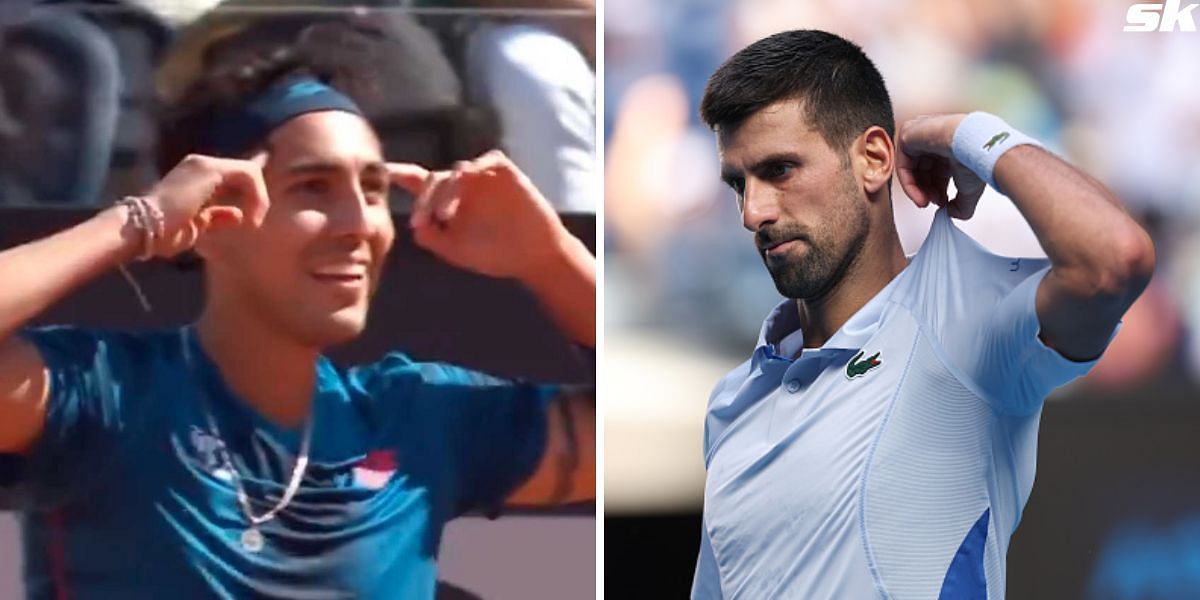 Alejandro Tabilo (L), and Novak Djokovic (R)
