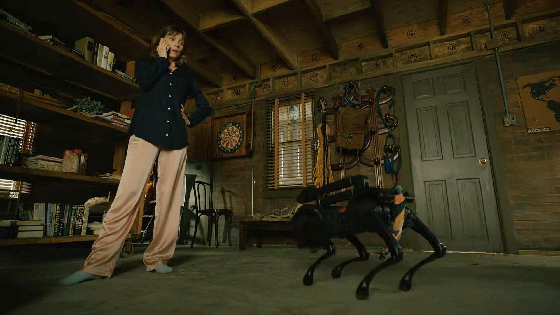 Kristen with the robot dog, as seen in Evil season 4 episode 2 (Image via Paramount+)