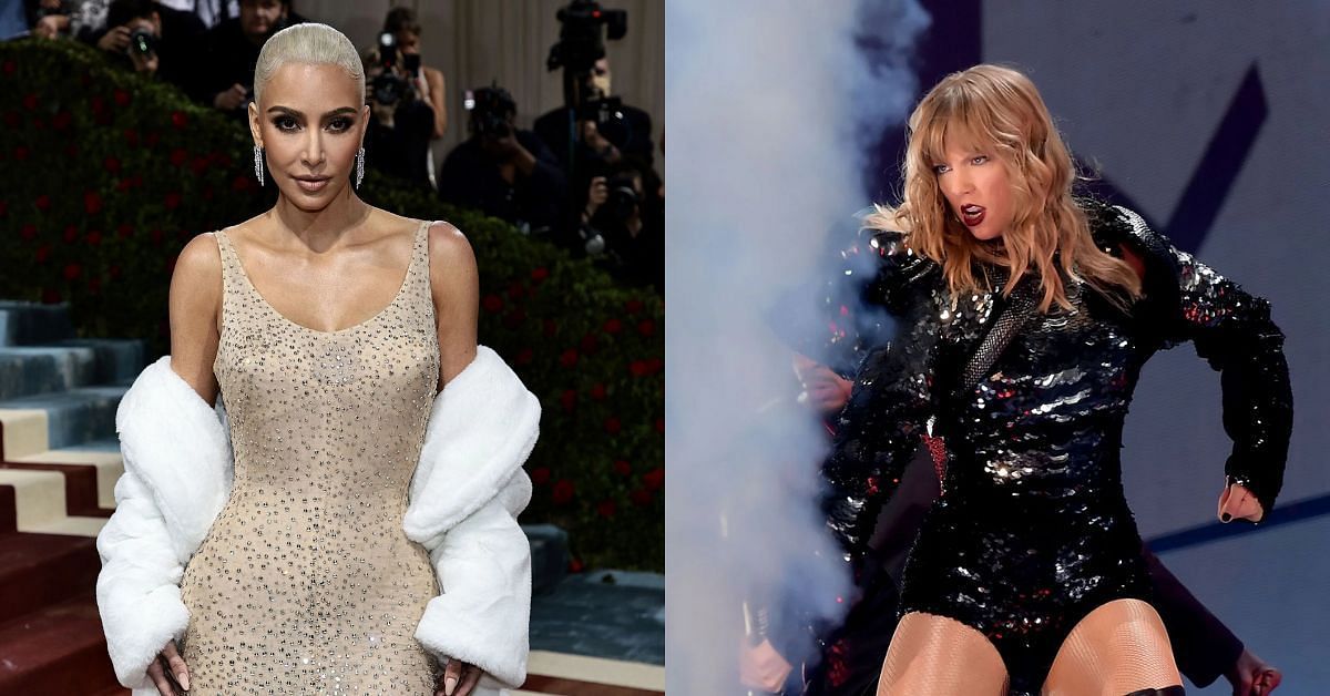 Kim Kardashian and Taylor Swift (via Getty)