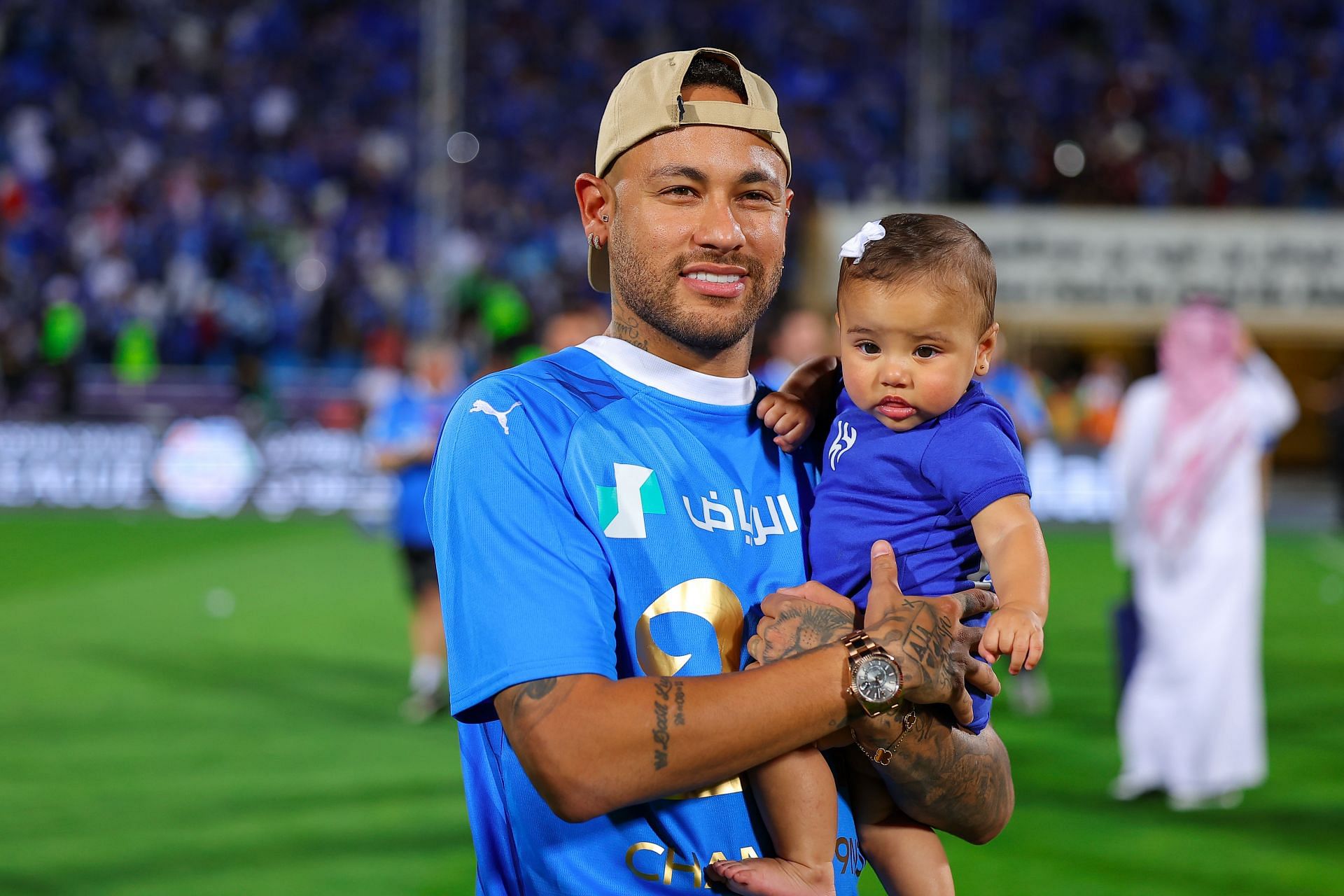 $250,000,000 Al Hilal soccer star Neymar Jr. celebrates 