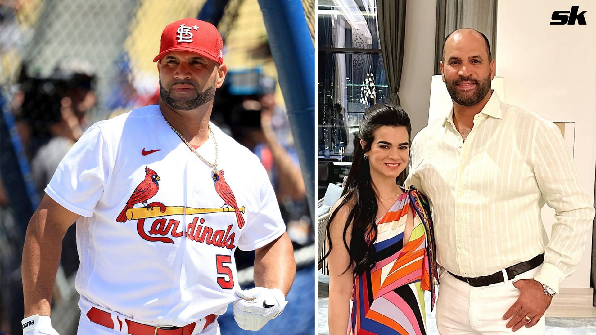Albert Pujols shares romantic vacation moments with wife Nicole in scenic Italian countryside. PHOTO: GETTY, NICOLE FERNANDEZ/INSTAGRAM