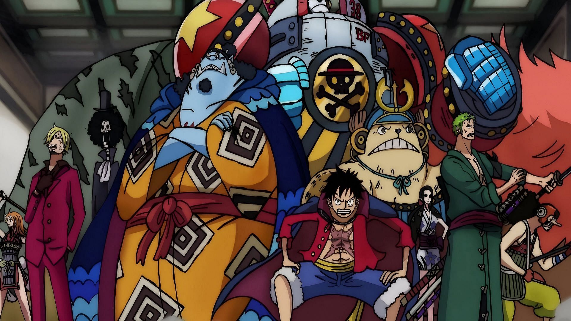 The Straw Hat Pirate crew as seen in the anime (Image via Toei Animation)