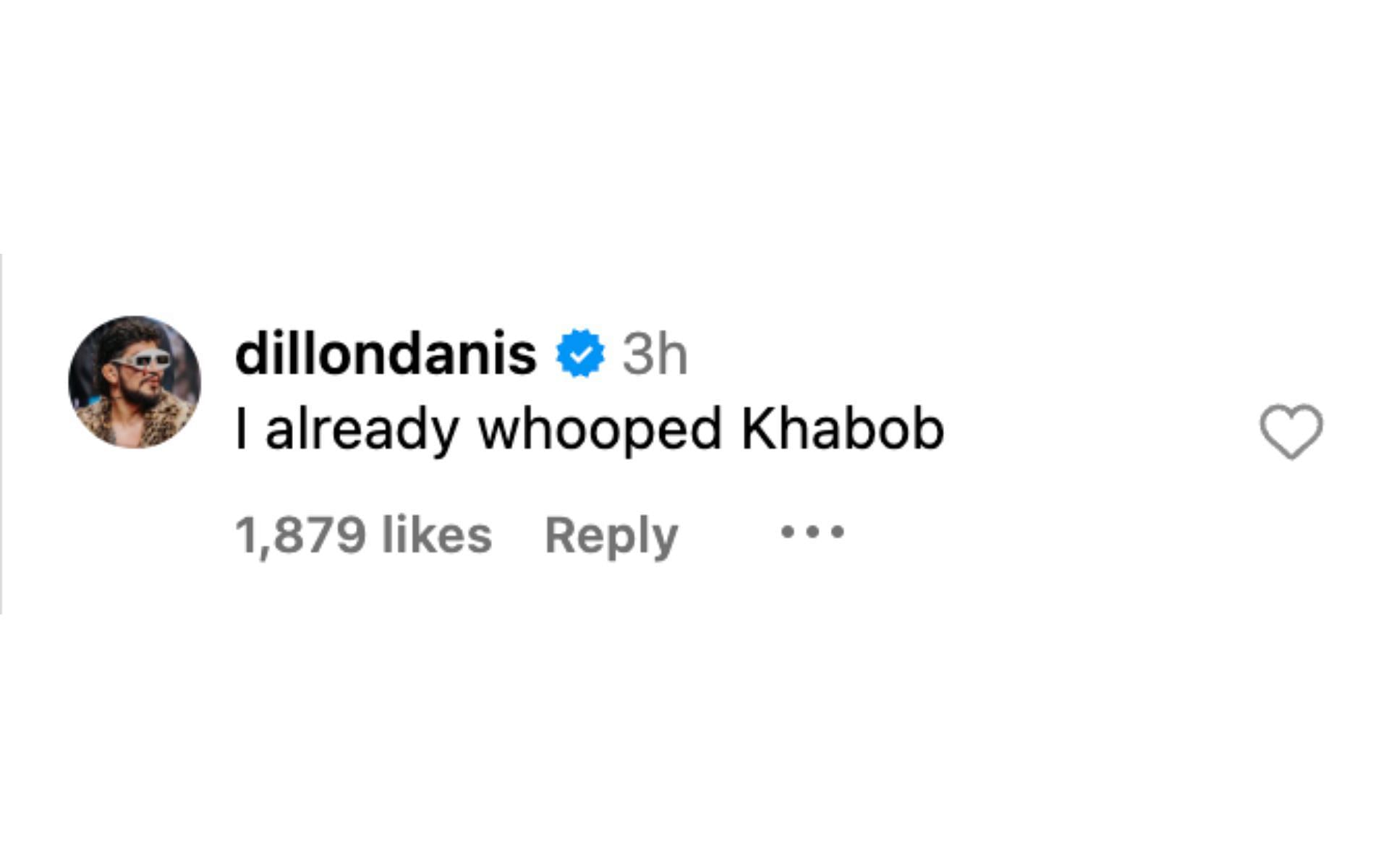 Dillon Danis claiming he "already whooped" Khabib Nurmagomedov [via @espnmma on Instagram]