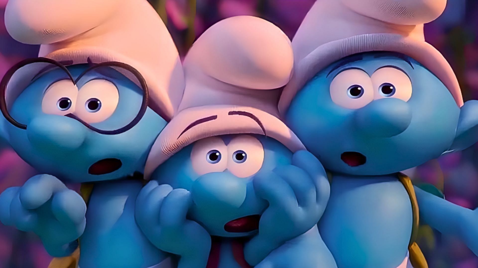 A still from Smurfs: The Lost Village, in which Jack McBrayer played Clumsy Smurf (Image via Sony Pictures Releasing)