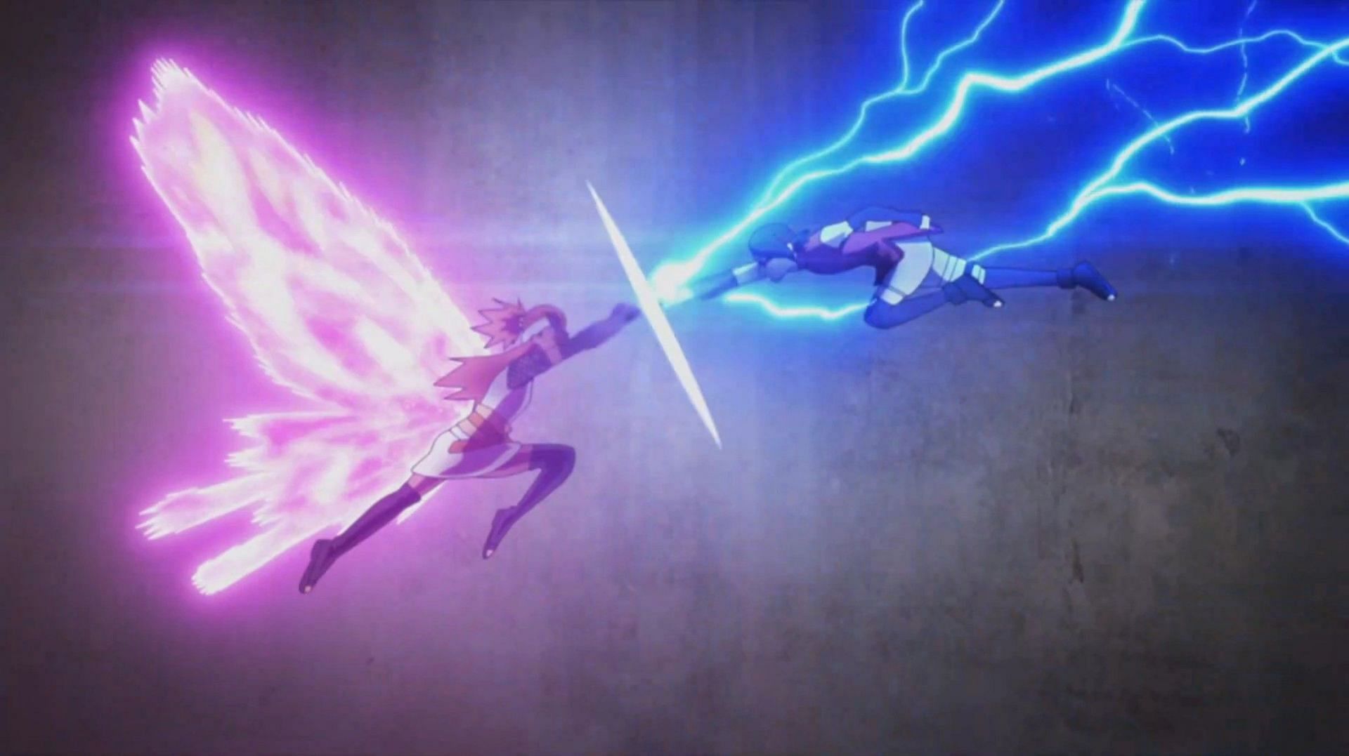 Sarada vs Chocho as seen in the anime (Image via Studio Pierrot)
