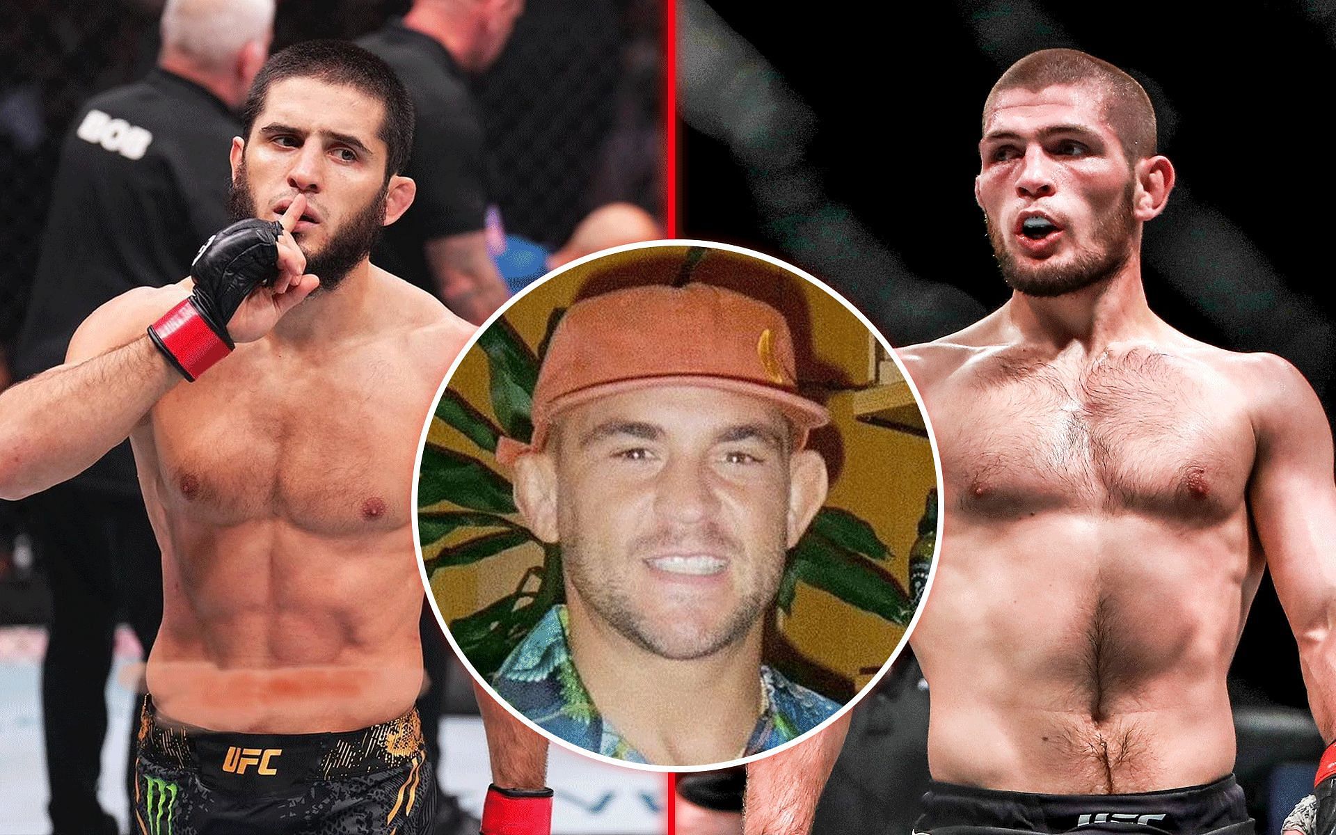 Dustin Poirier compares Islam Makhachev vs. Khabib Nurmagomedov ahead of UFC 302. [Image courtesy: @islam_makhachev &amp; @dustinpoirier on Instagram; Getty Images]