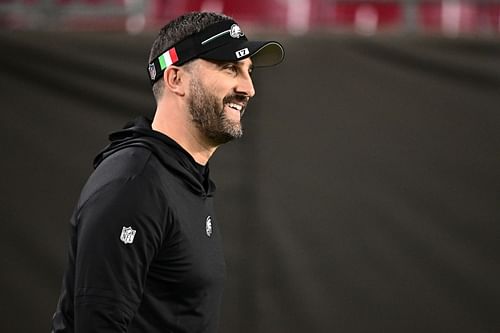 Nick Sirianni during the NFC Wild Card Playoffs: Philadelphia Eagles vs. Tampa Bay Buccaneers