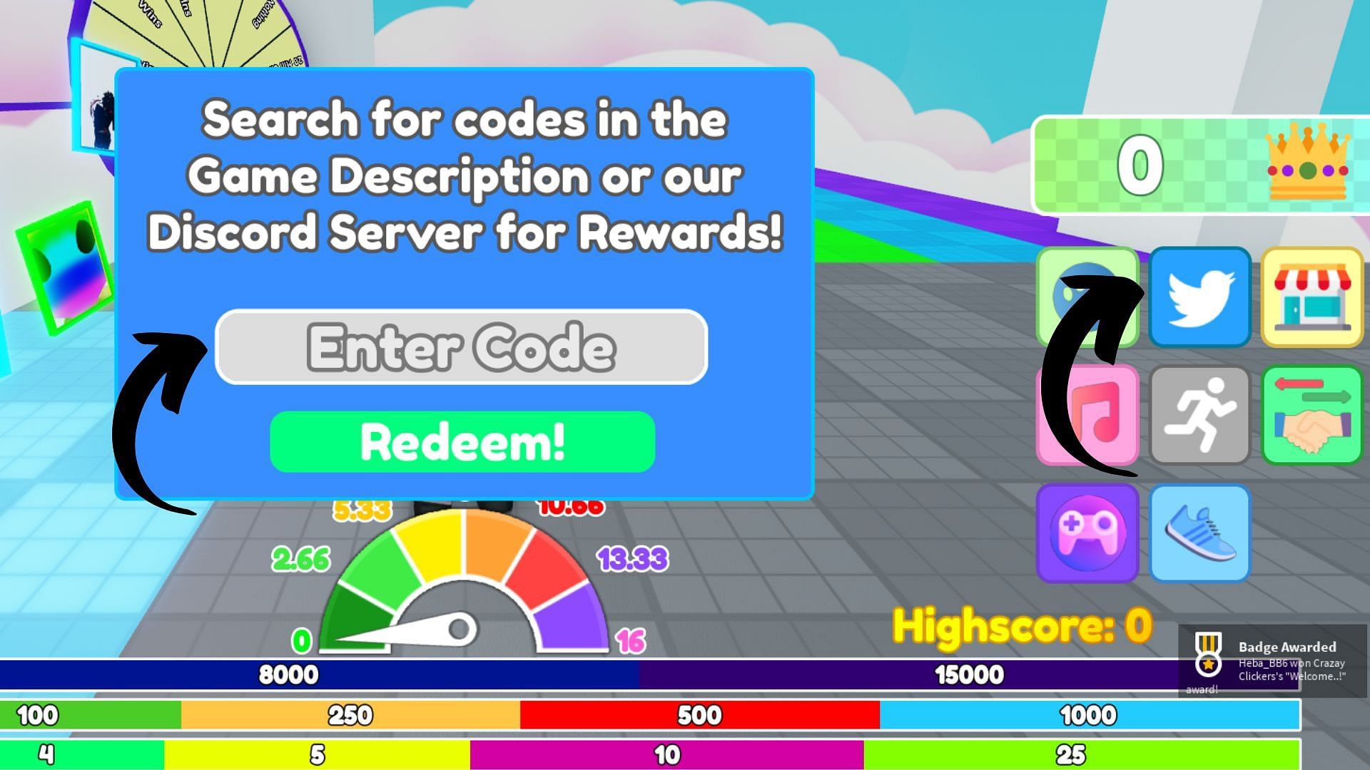 Redeem codes in Rainbow Friends Race (Image via Roblox || Sportskeeda)