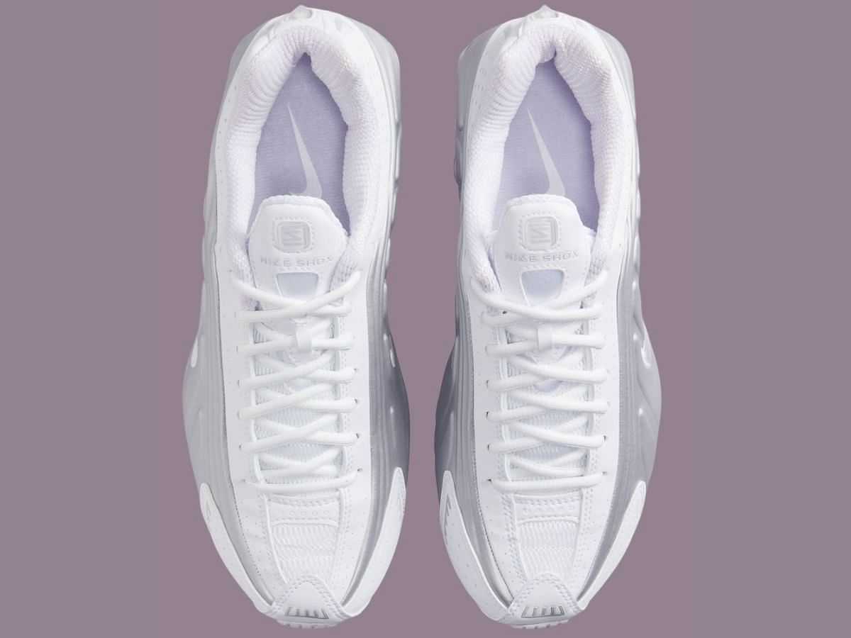 Nike Shox R4 &ldquo;White/Metallic Platinum&rdquo; sneakers: Features explored (Image via Twitter/@SBDetroit)