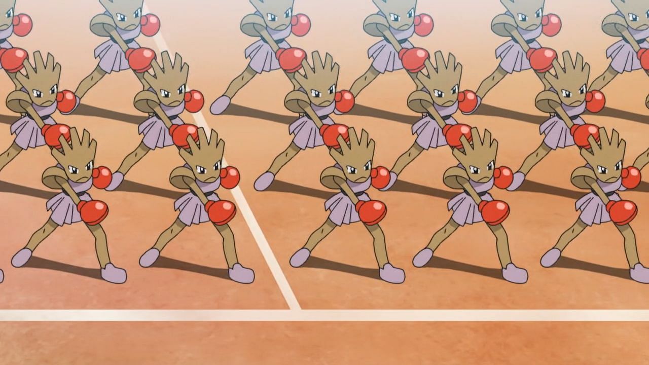 HItmonchan has high defense which is good for Pokemon GO&#039;s real-time battle system (Image via The Pokemon Company)