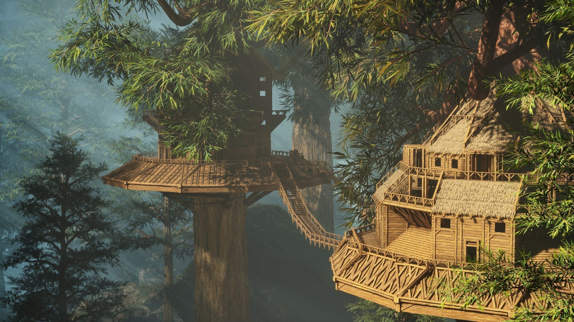 Treehouse bases are extremely aesthetic and provide safety (Image via Studio Wildcard)