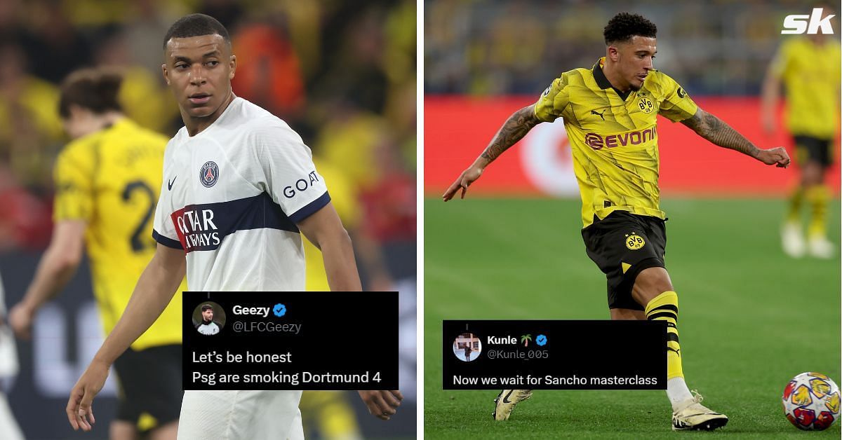 Fans react as PSG and Borussia Dortmund name UCL S/F starting XIs.