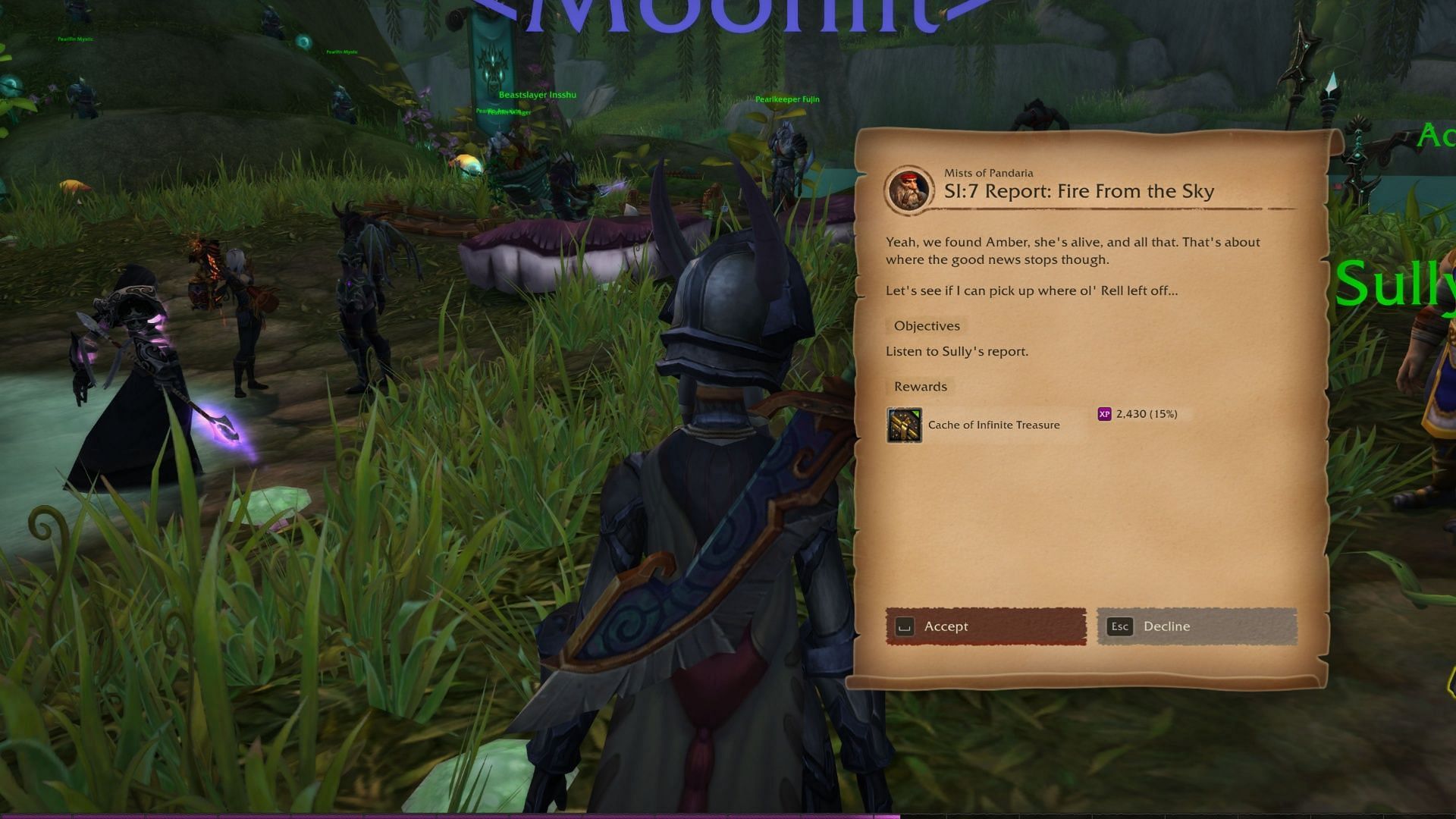 This is a handy addon to see your quest instructions in a much larger format (Image via Blizzard Entertainment)