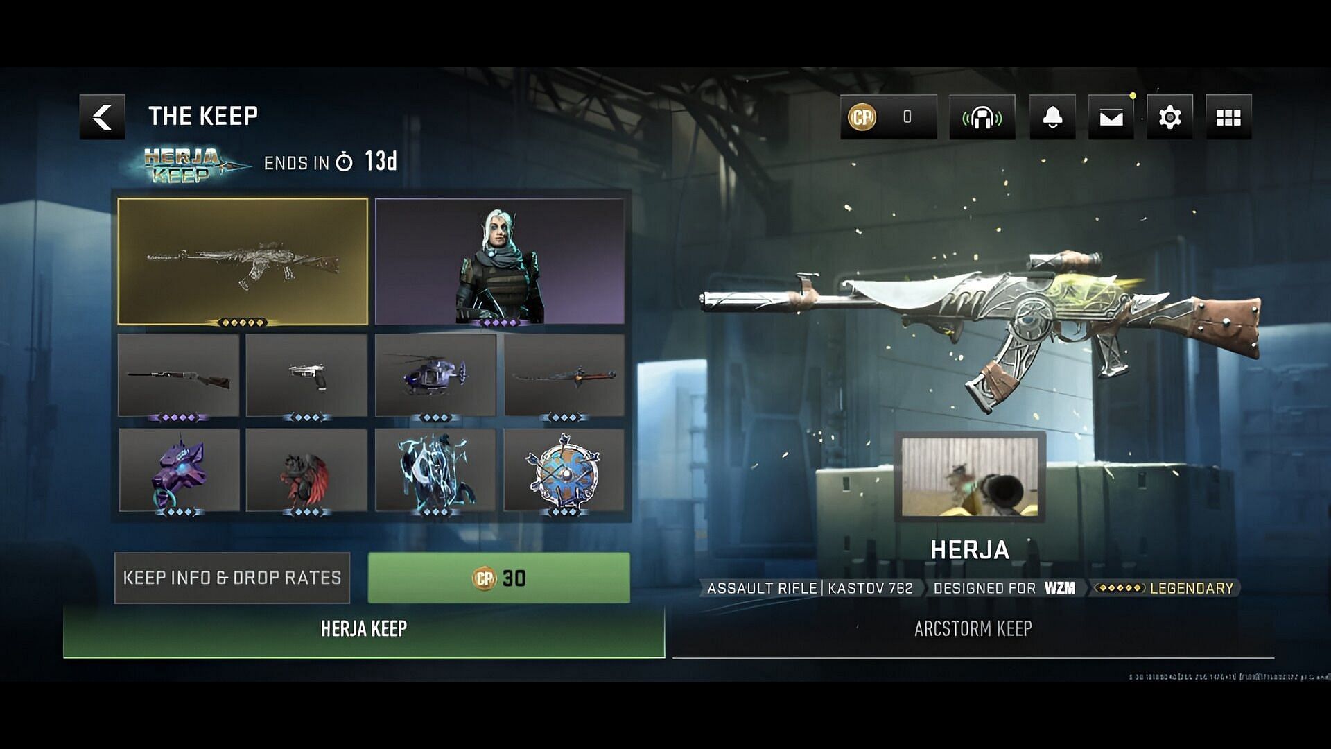 The Herja Keep price in Warzone Mobile (Image via Activision)