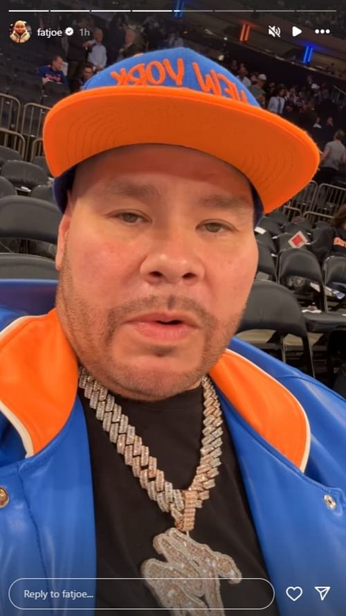 Diehard fan Fat Joe in full gear