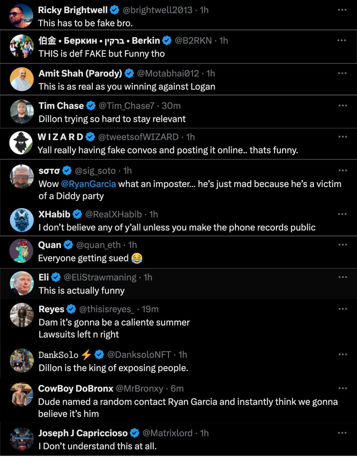 "Here comes another lawsuit" Fans react as Dillon Danis shares seemingly fake DMs from Ryan Garcia