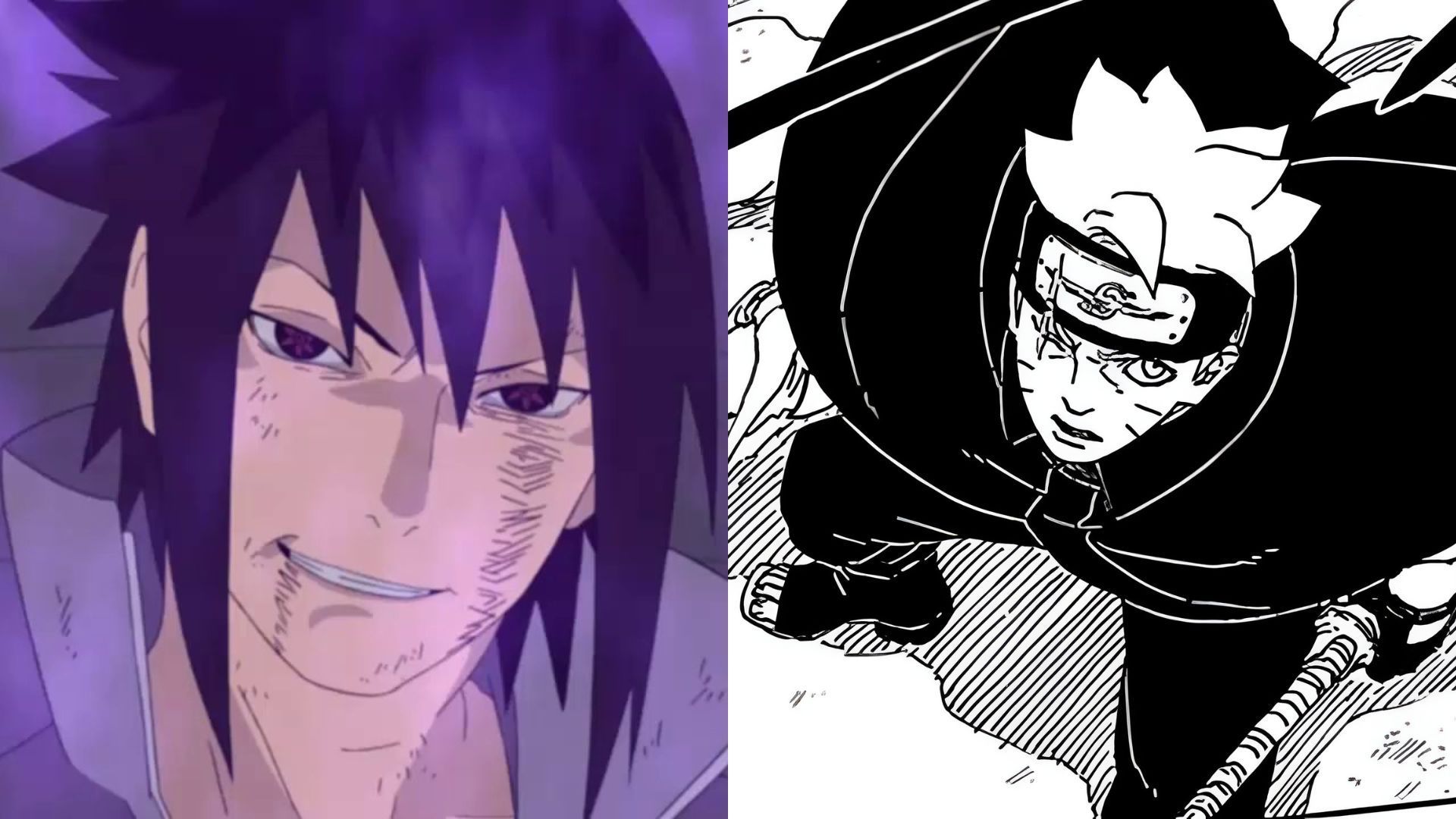 Sasuke and Boruto in their respective series (Image via Studio Pierrot)