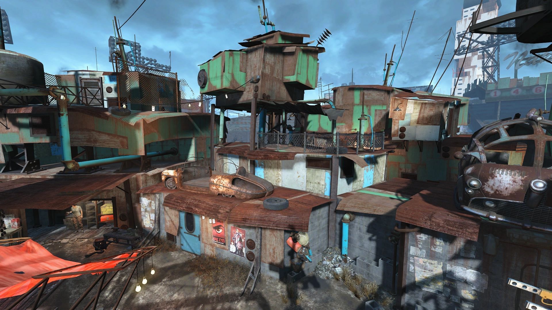 Building settlements can help players gain XP easily. (Image via Bethesda Game Studios)