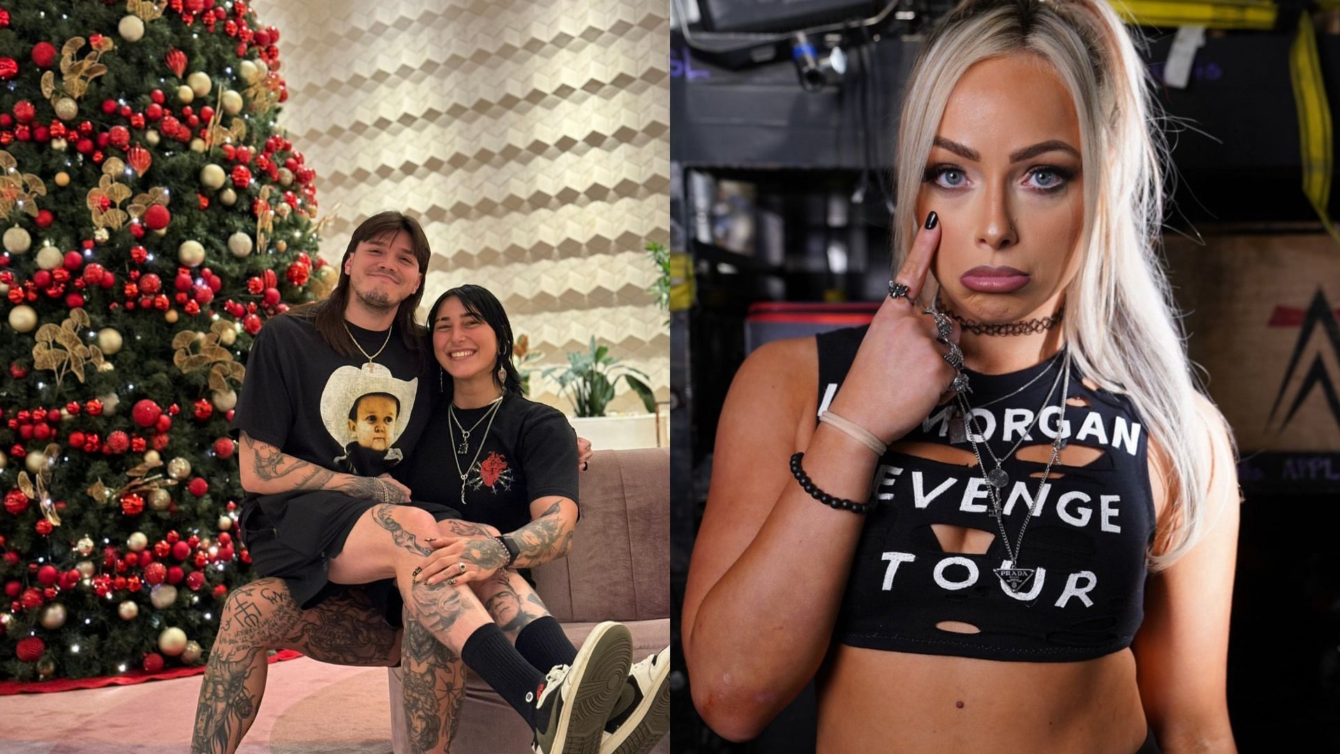 Dominik Mysterio, Rhea Ripley and Liv Morgan in picture