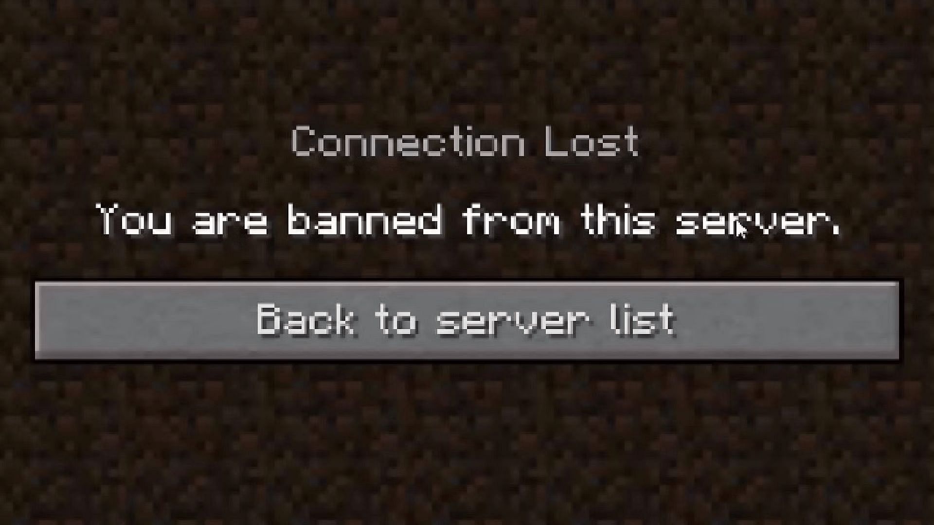 The ban screen in Minecraft: Java Edition (Image via Mojang)