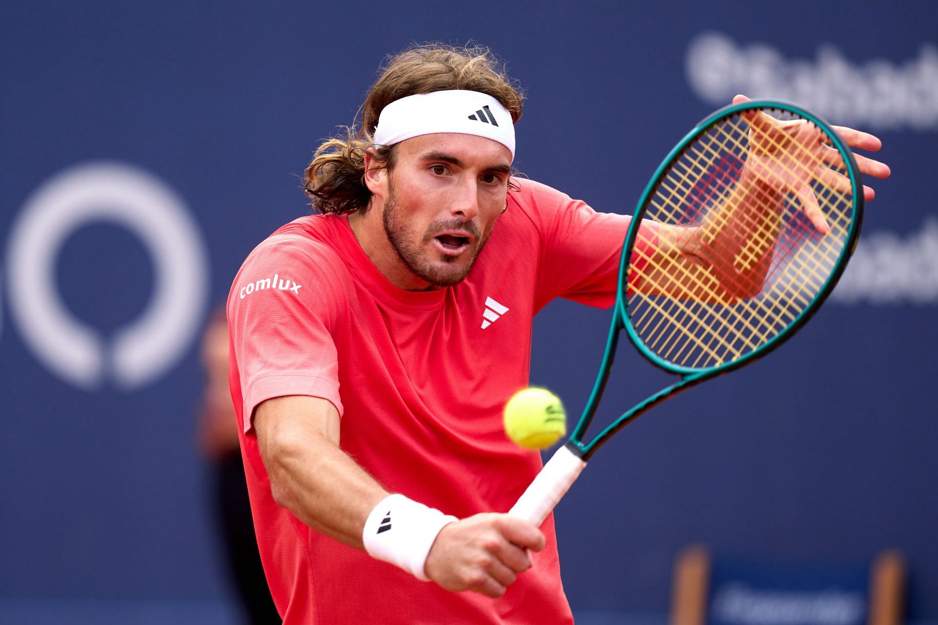 Stefanos Tsitsipas in action at the Barcelona Open