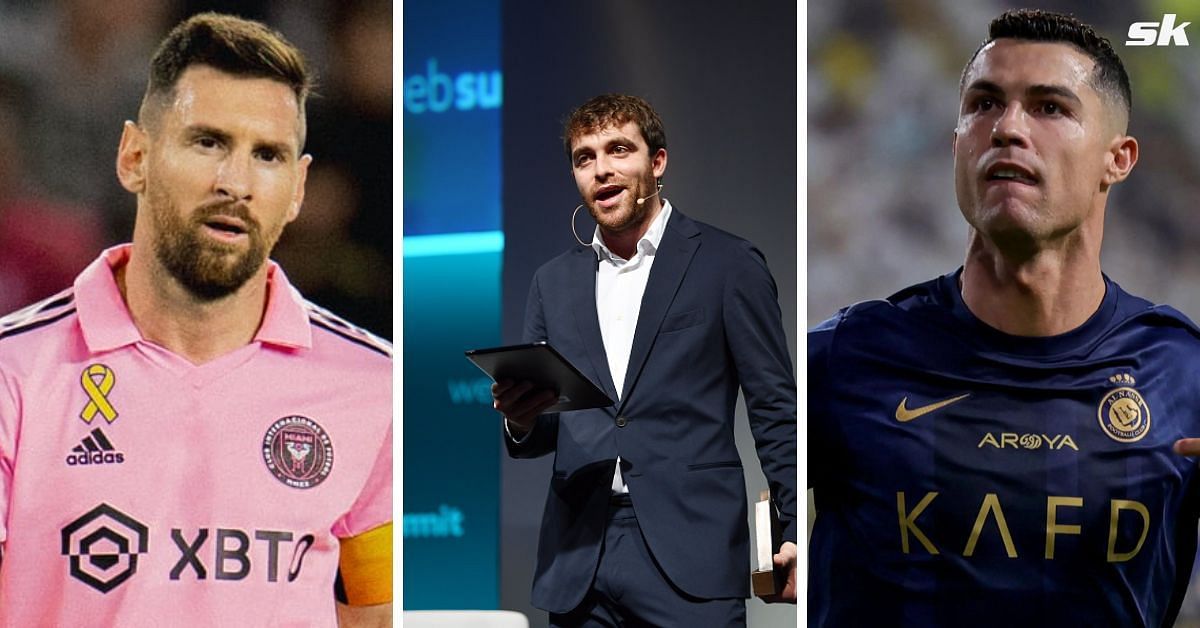 Lionel Messi, Fabrizio Romano, Cristiano Ronaldo (from left to right)