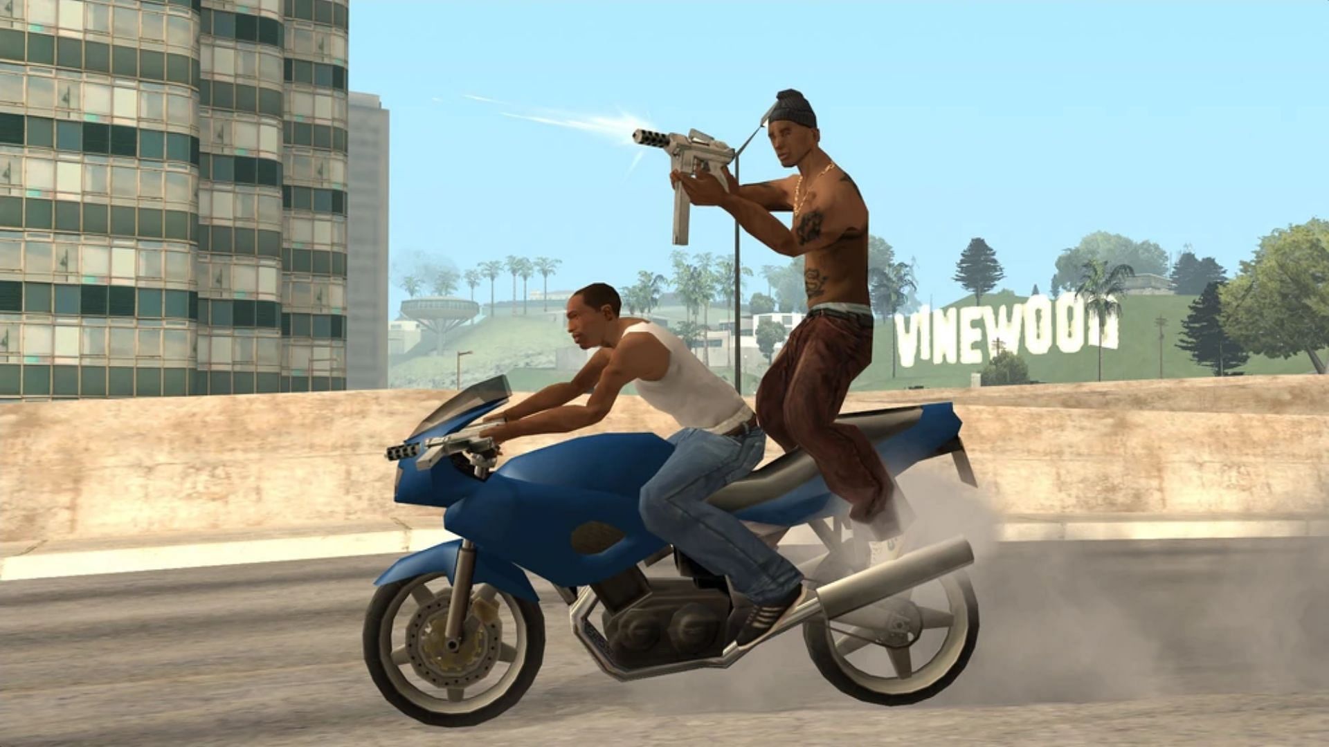 A screenshot of OG Loc and CJ (Image via GTA Wiki)